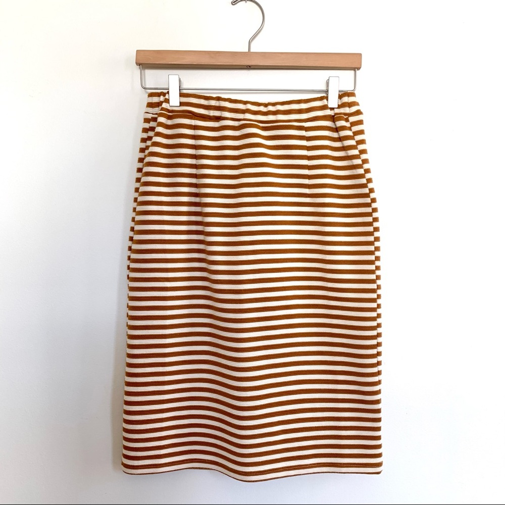 MIKAROSE | MIDI Pencil Skirt with Stripes